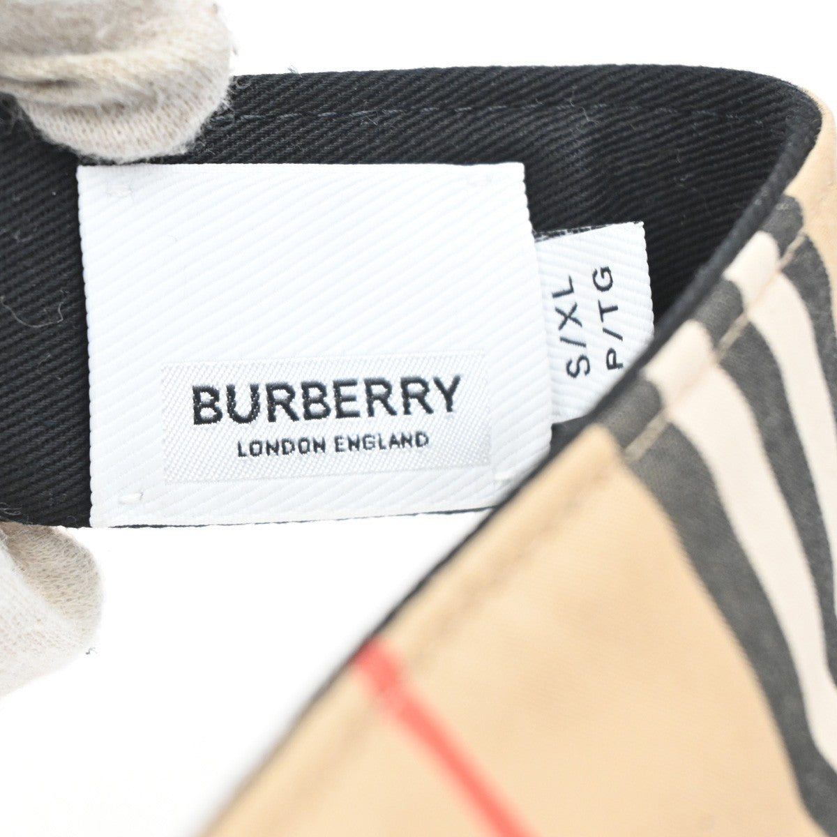 BURBERRY Logo Stripe Visor Hat Size 54-61 Canvas Brown 02RP157