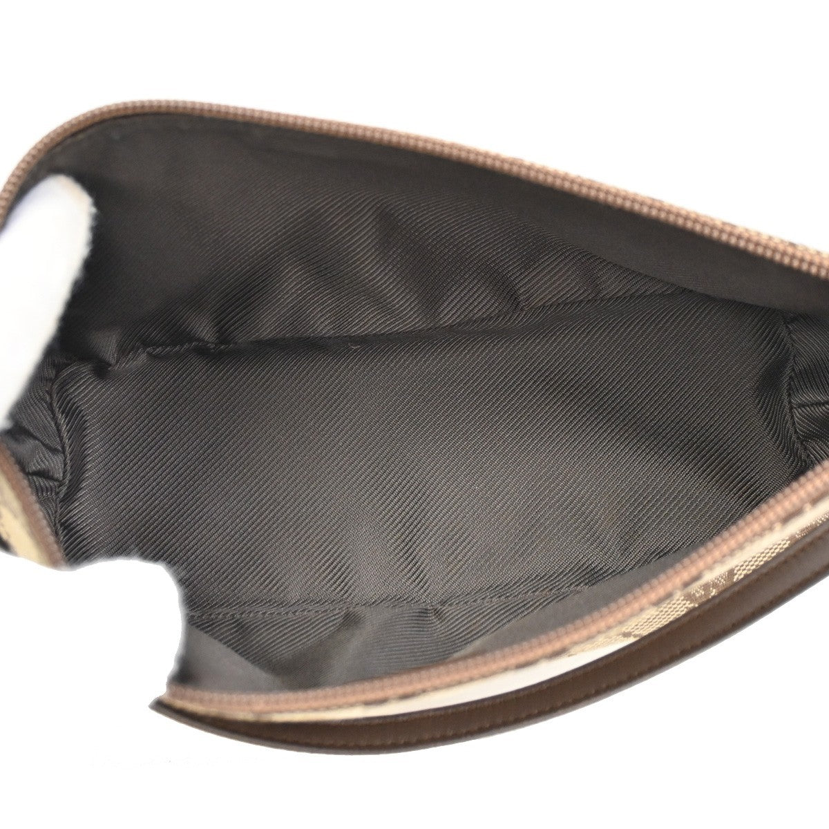 GUCCI GG Pattern Boat Pochette Shoulder Bag Canvas Beige Brown SHW Italy 62DA130