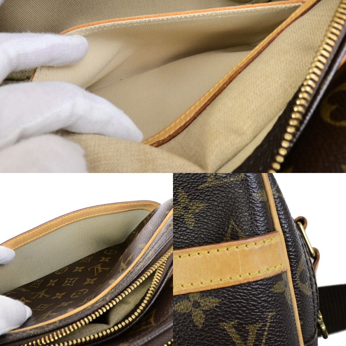 LOUIS VUITTON Reporter PM Crossbody Shoulder Bag Monogram Leather M45254 73FB274