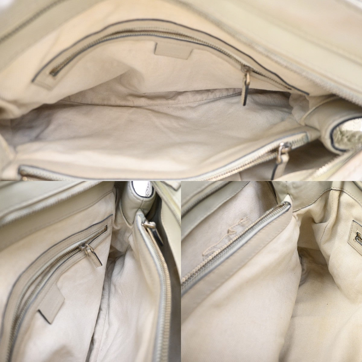 GUCCI GG Guccissima Mayfair Bow Shoulder Hand Bag Leather Italy White 62CA786