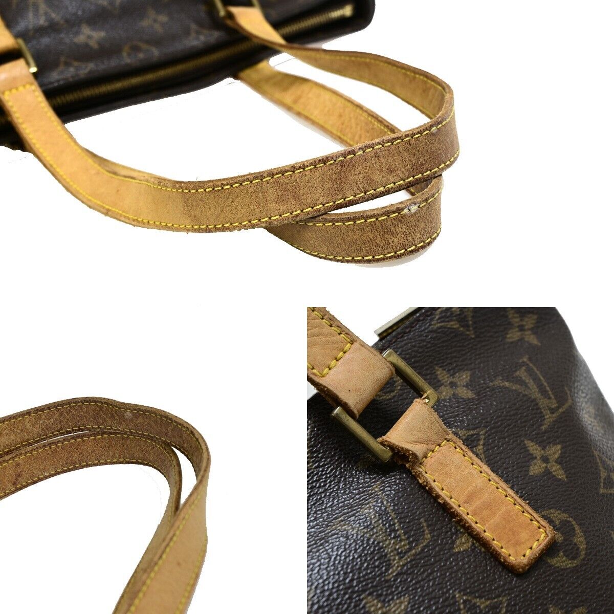 LOUIS VUITTON Cabas Piano Shoulder Bag Monogram Leather Brown M51148 38EB654