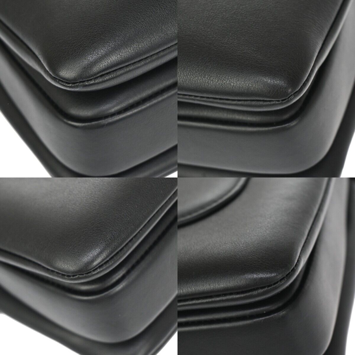 CHANEL CC Logo 2Way Chain Shoulder Hand Bag Leather Black SHW Italy 110RJ035