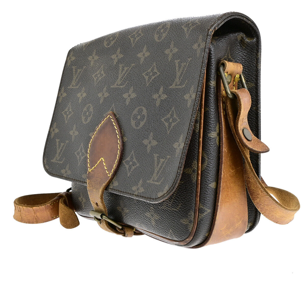 LOUIS VUITTON Cartouchiere MM Shoulder Bag Monogram Leather Brown M51253 61SH981
