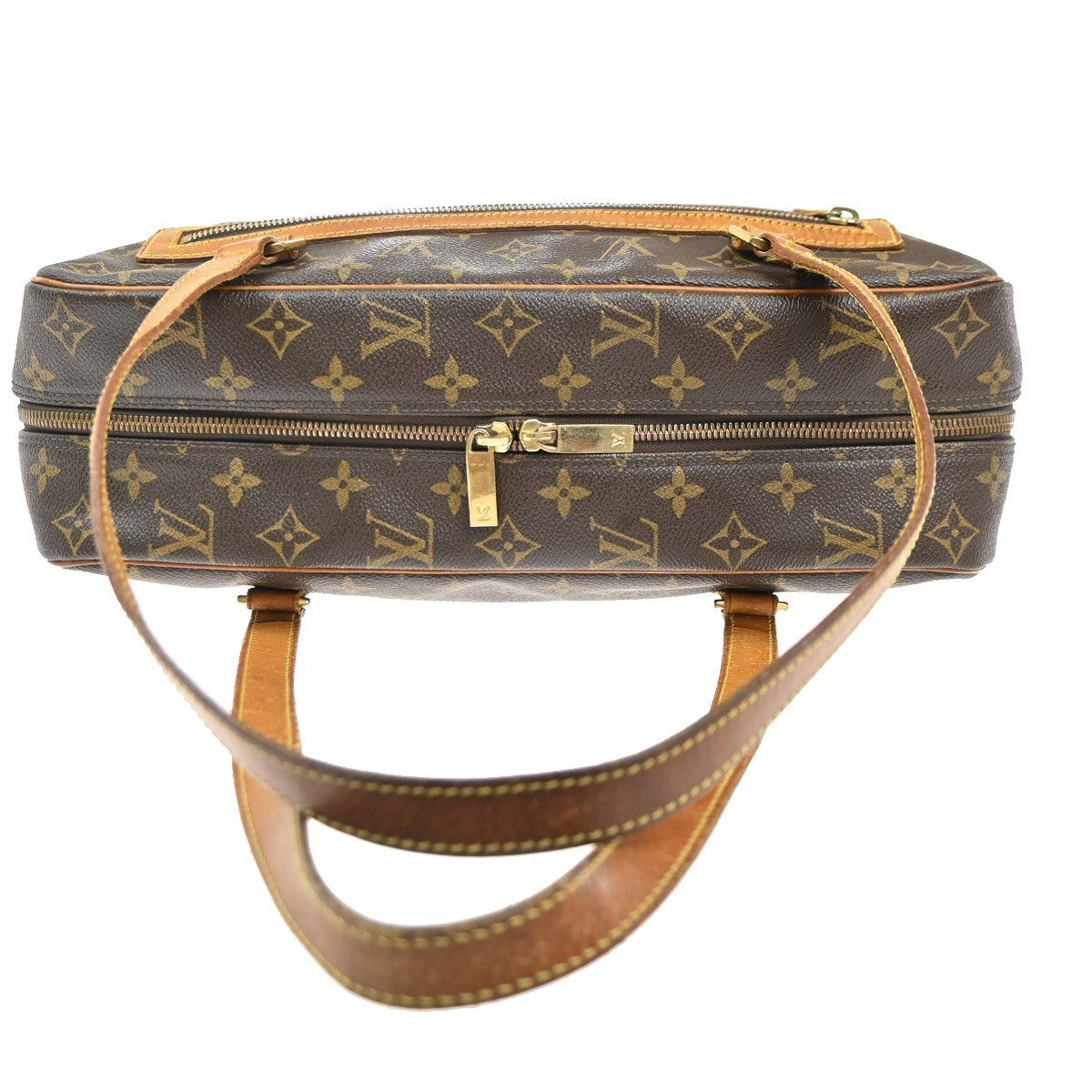 LOUIS VUITTON LV Logo Cite GM Shoulder Bag Monogram Leather Brown M51181 73MA360
