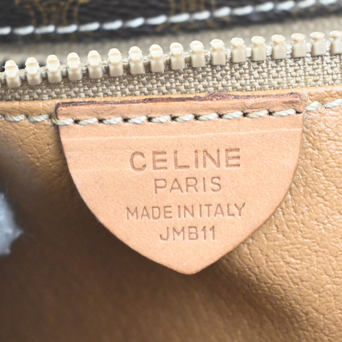CELINE Logo Macadam Pattern Shoulder Bag PVC Leather Brown GHW Italy 38MA206