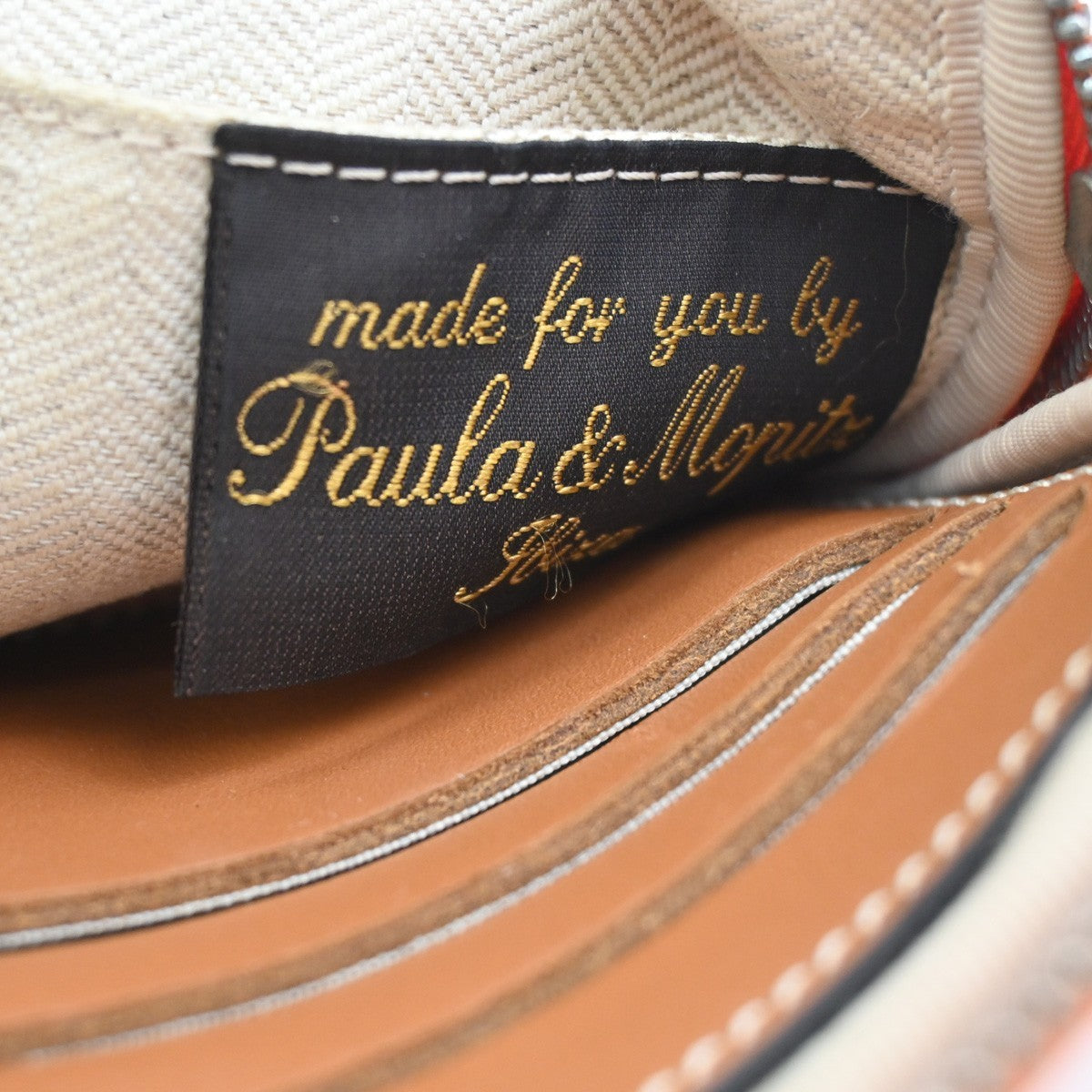LOEWE x Paula's Ibiza Anagram Mini Pouch Bag Canvas Leather OE SHW Spain 30KC969