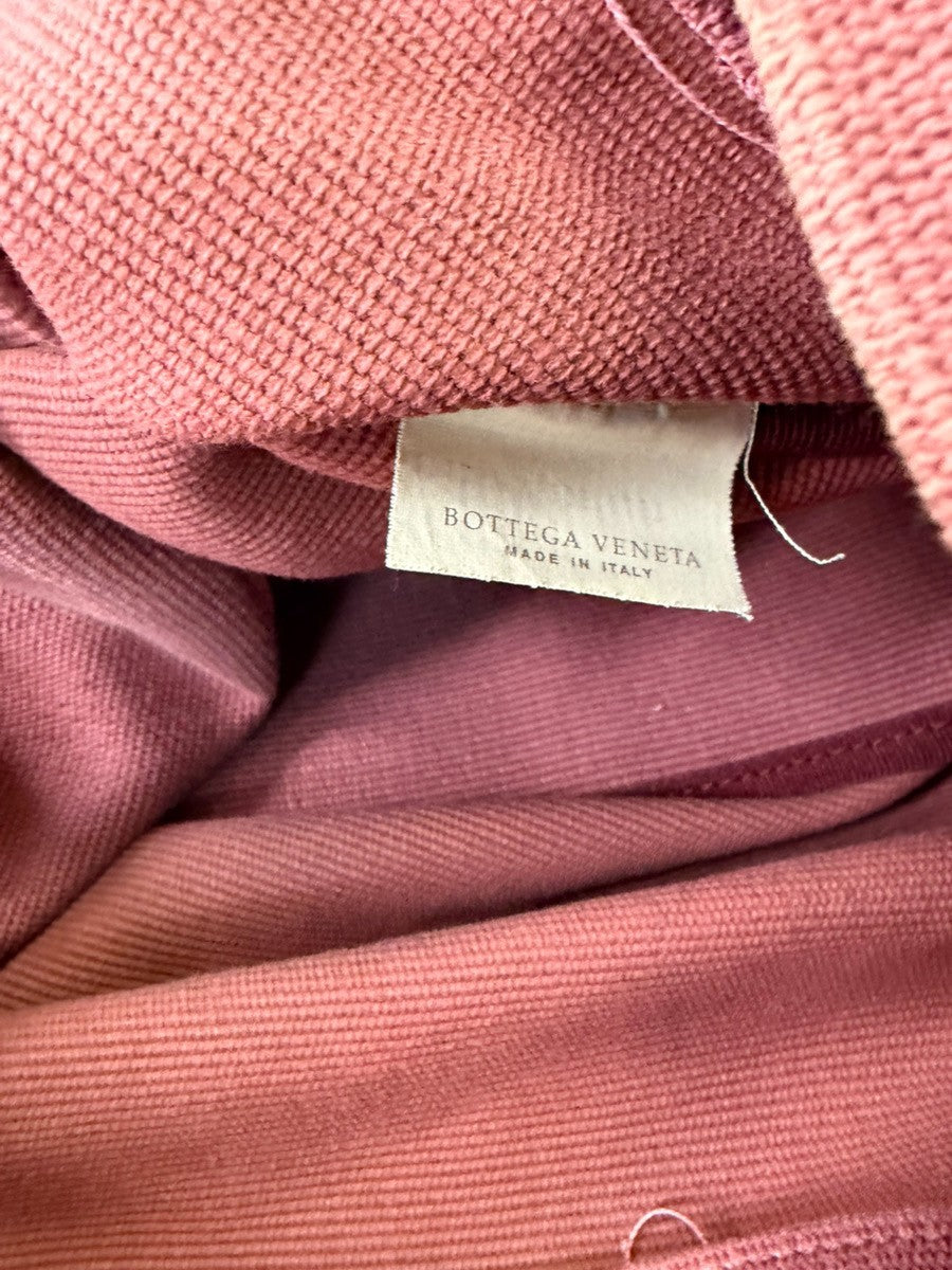 BOTTEGA VENETA Logo Shoulder Tote Bag Canvas Leather Pink GHW Italy 37YH904
