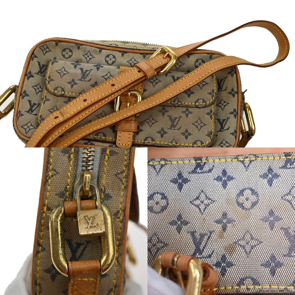 LOUIS VUITTON Juliette MM Monogram Mini Shoulder Bag Blue France M92004 69CA096