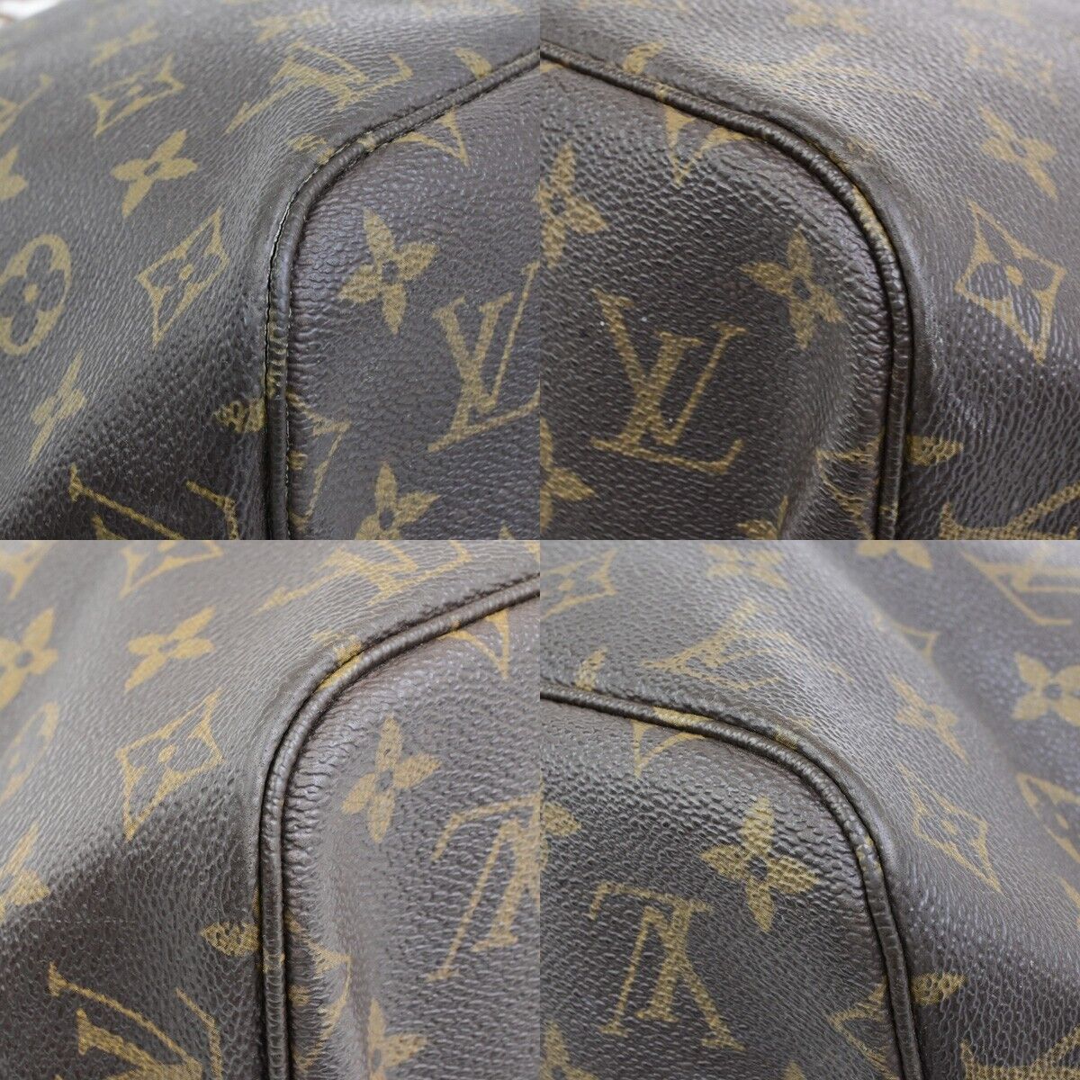 LOUIS VUITTON Neverfull MM Shoulder Tote Bag Monogram Leather BN M40156 97KA530