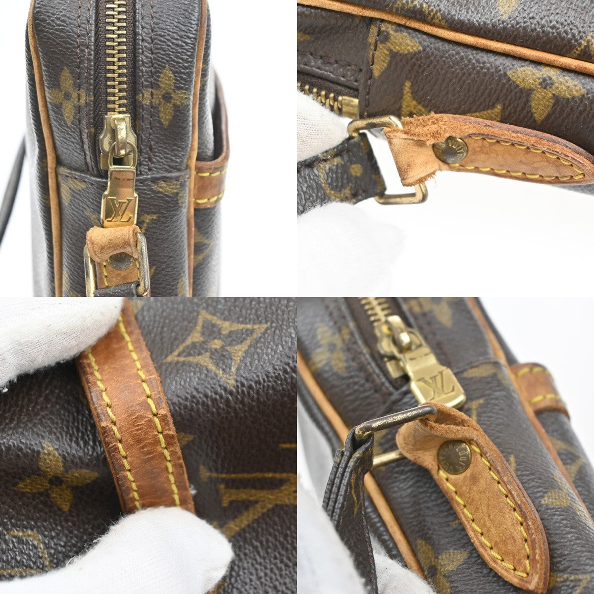 LOUIS VUITTON Danube Shoulder Bag Monogram Leather Brown France M45266 69SA146