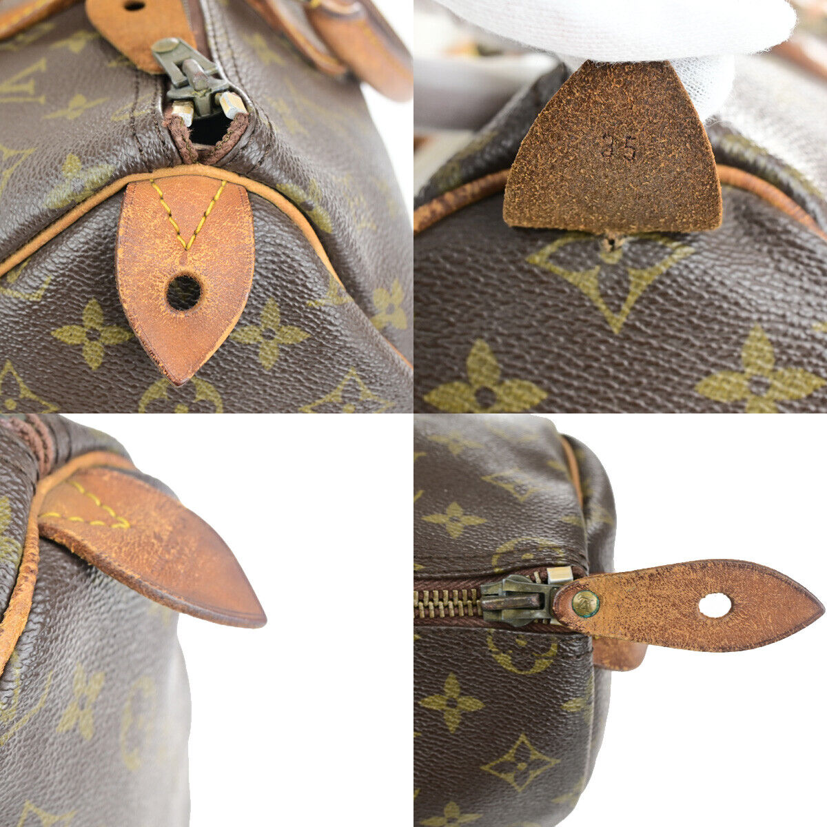 LOUIS VUITTON Speedy 35 Travel Hand Bag Monogram Leather Brown M41524 36YG523