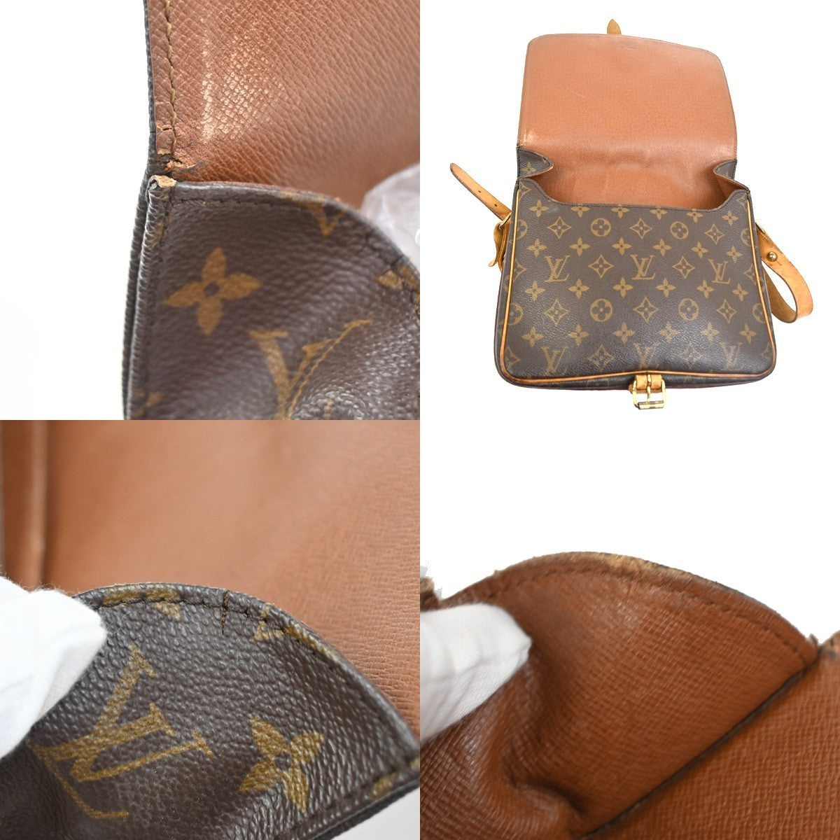 LOUIS VUITTON Cartouchiere GM Shoulder Bag Monogram Leather Brown M51252 34YH986