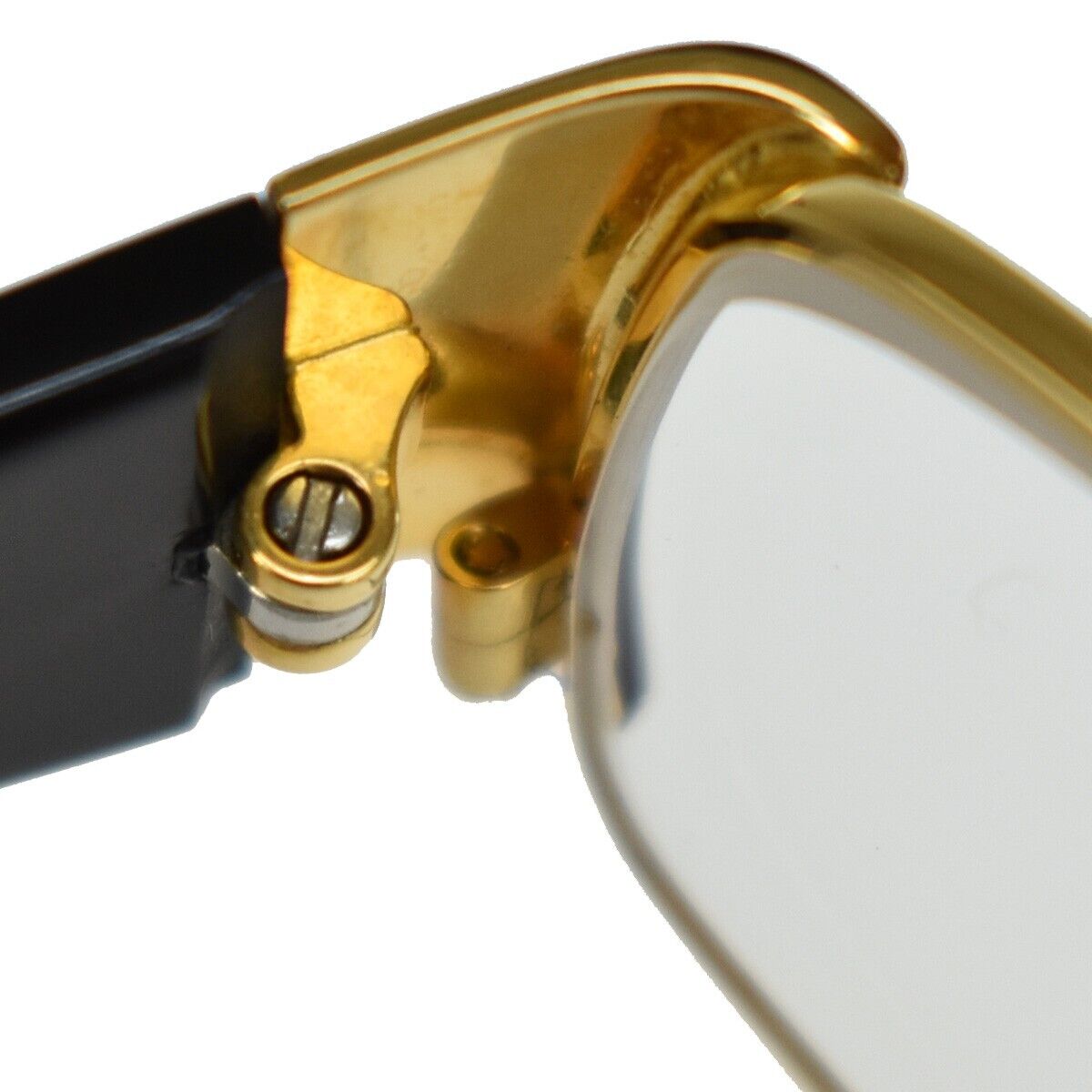 CHANEL CC Logo Rhinestone Glasses Eye Wear Plastic Black Gold Japan ACC 60GA716