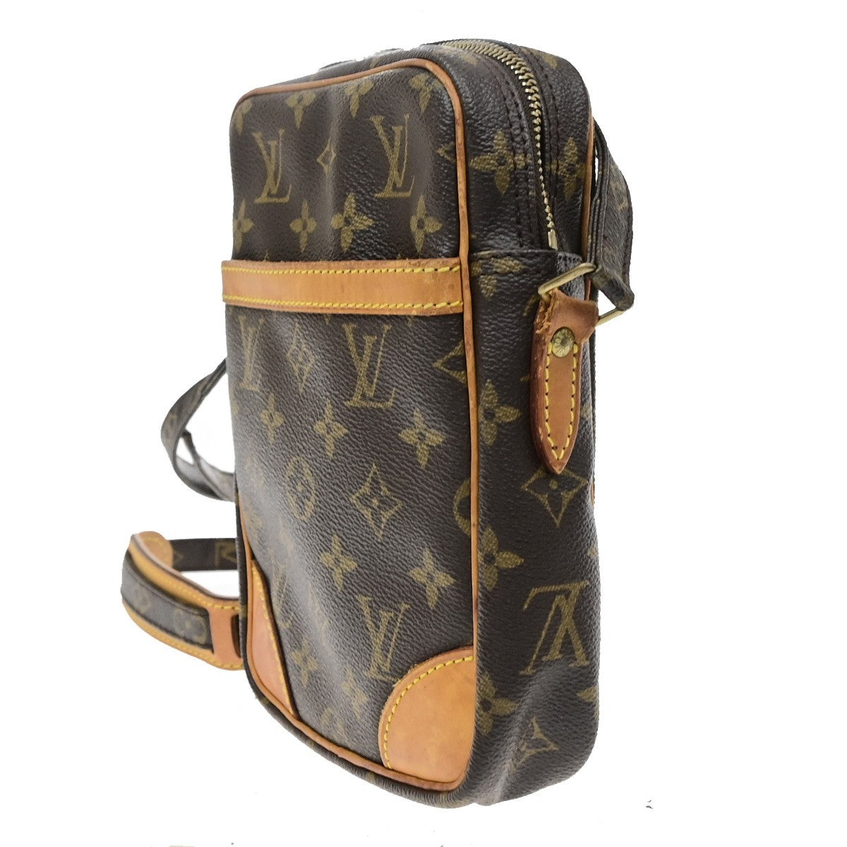 LOUIS VUITTON Danube Shoulder Bag Monogram Leather Brown France M45266 87KD193