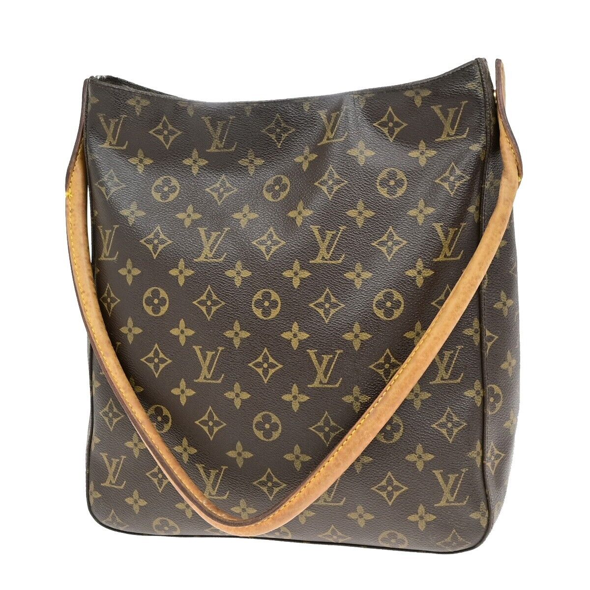 LOUIS VUITTON Looping GM Shoulder Bag Monogram Leather Brown M51145 31ED868