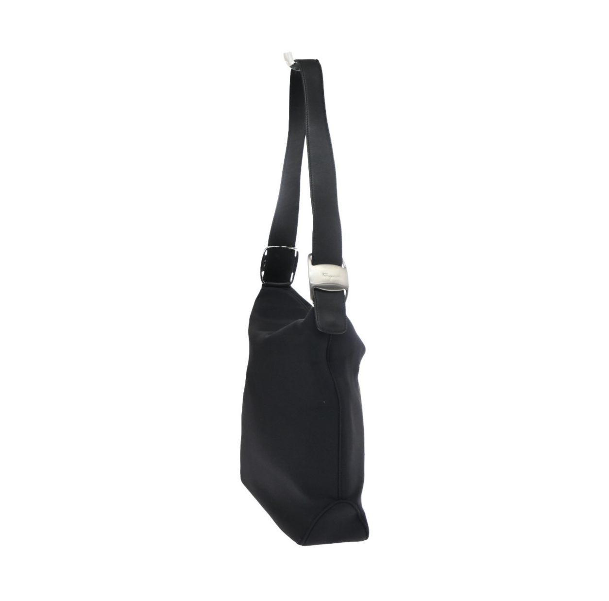 SALVATORE FERRAGAMO Logo Vara Tote Shoulder Bag Nylon Leather Black 67KD068