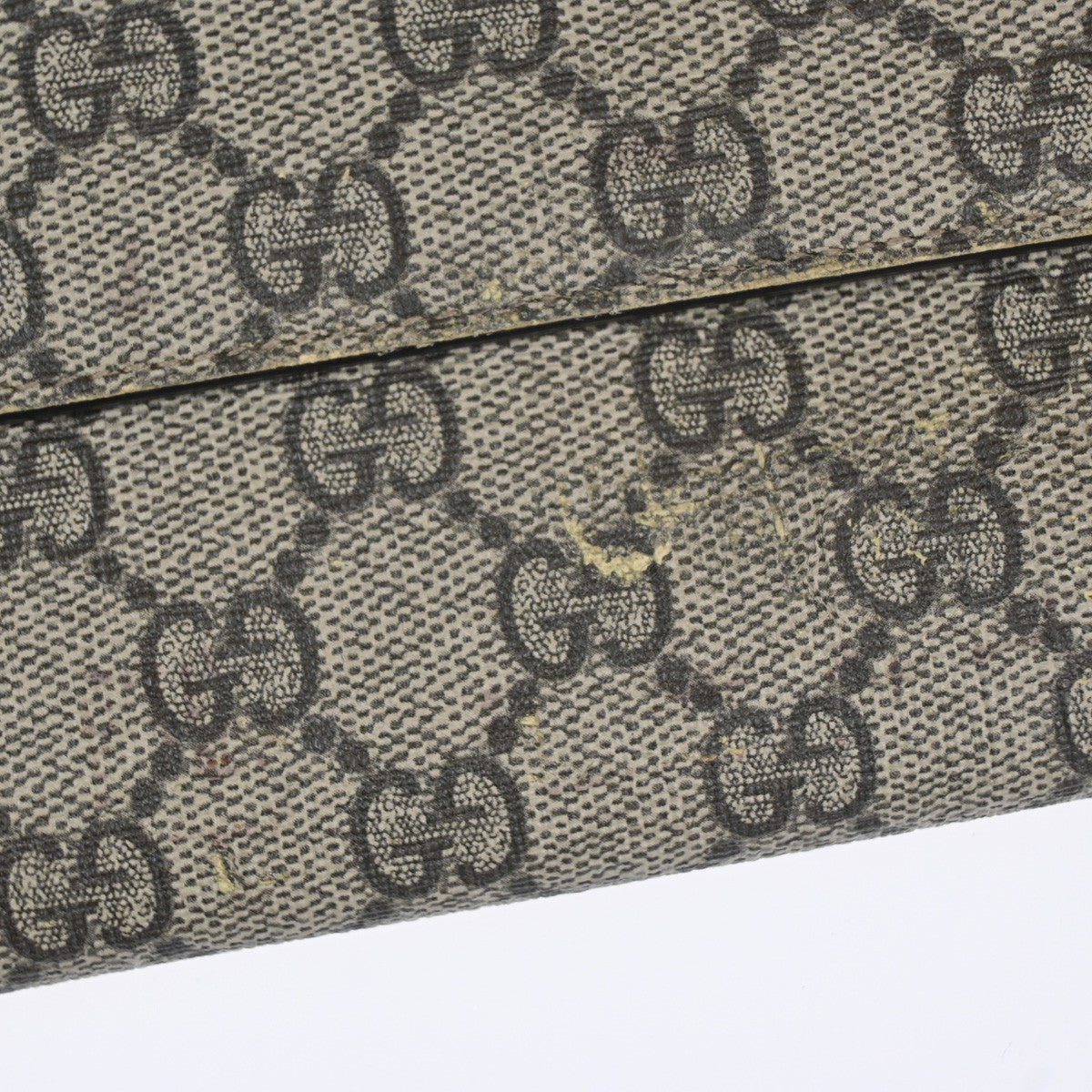 GUCCI GG heart Bifold Long Wallet Supreme Leather Green Beige GHW 01KC911