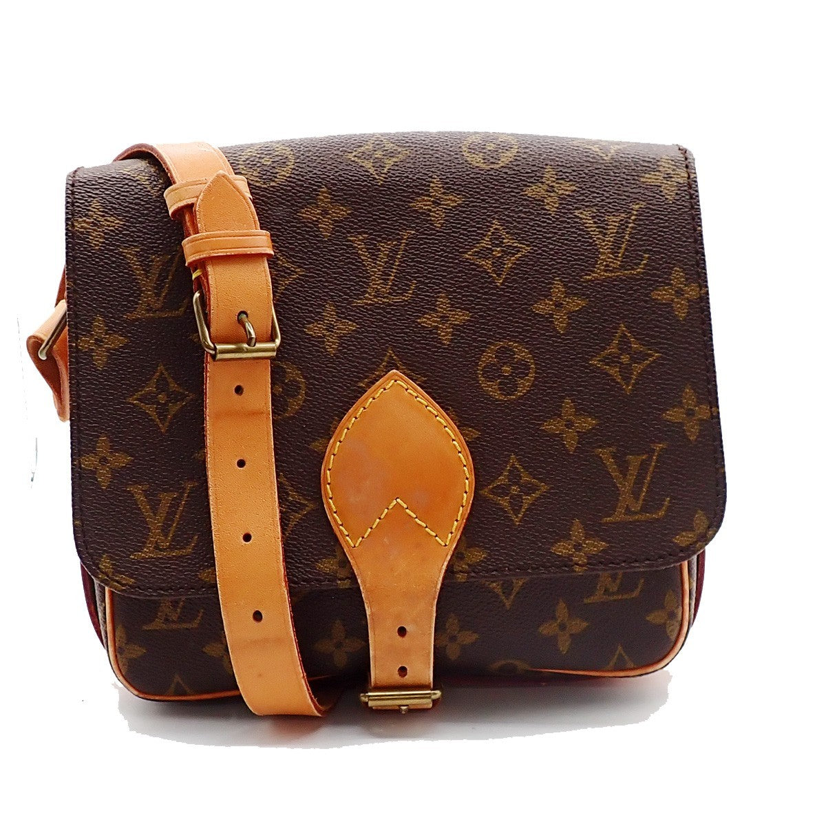 LOUIS VUITTON Cartouchiere MM Shoulder Bag Monogram Leather Brown M51253 72AA194