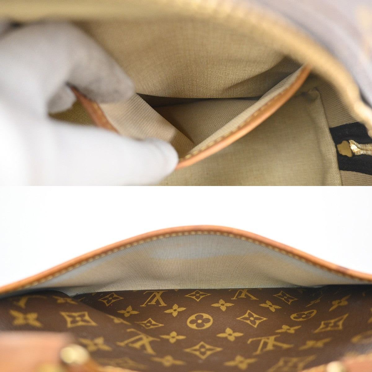 LOUIS VUITTON LV Logo Trouville Hand Bag Monogram Leather Brown M42228 86ZA185