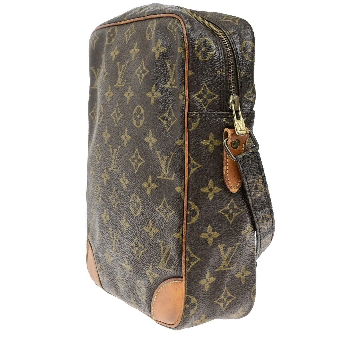 LOUIS VUITTON Logo Danube MM Shoulder Bag Monogram Leather Brown M45264 04EE003