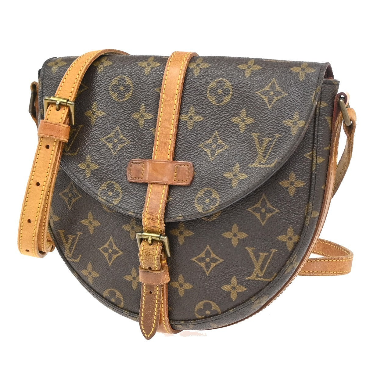 LOUIS VUITTONI Chantilly MM Shoulder Bag Monogram Leather Brown M51233 65AA213
