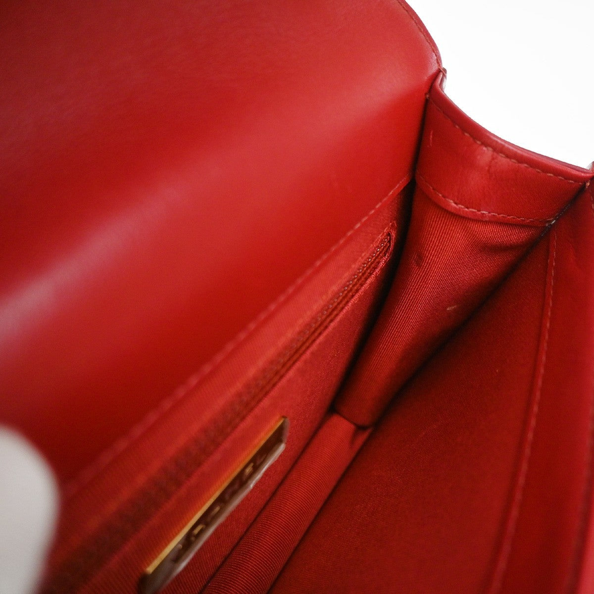 CHANEL CC 2Way Matelasse Chain Shoulder Hand Bag Calfskin Leather Red 369RP075