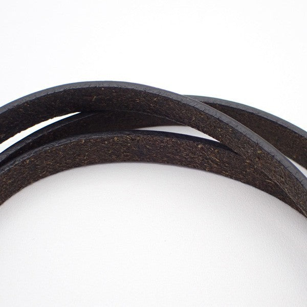 HERMES Api 3 Triple Tour Long Bracelet SHW Leather Sliver Black 64RL493