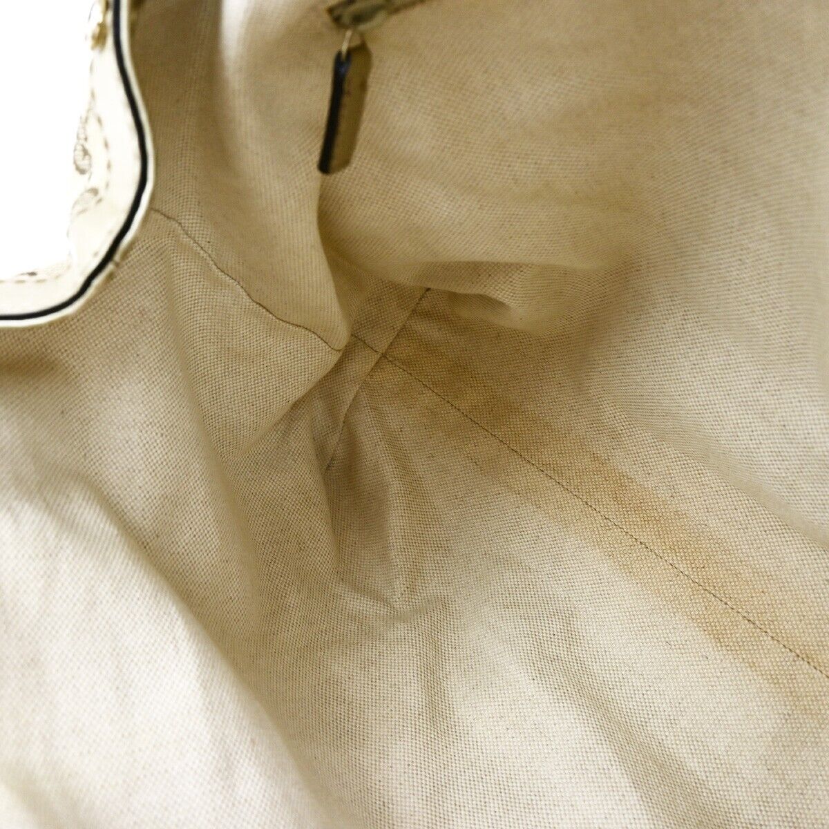 GUCCI Logo Sukey GG Pattern Shoulder Bag Canvas Leather Gold Brown GHW 35EC974