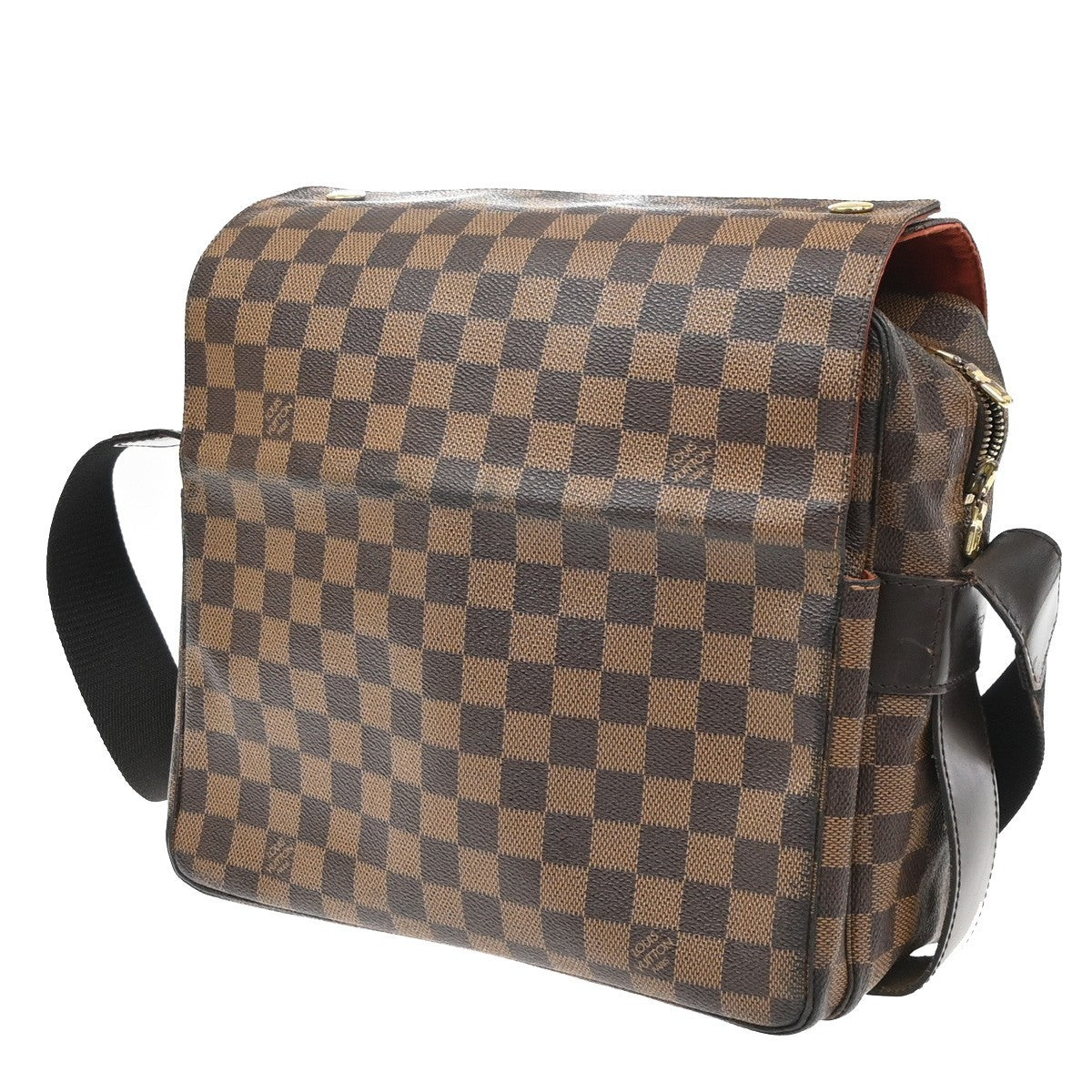 LOUIS VUITTON Naviglio Shoulder Bag Damier Ebene Leather Brown N45255 87YJ278