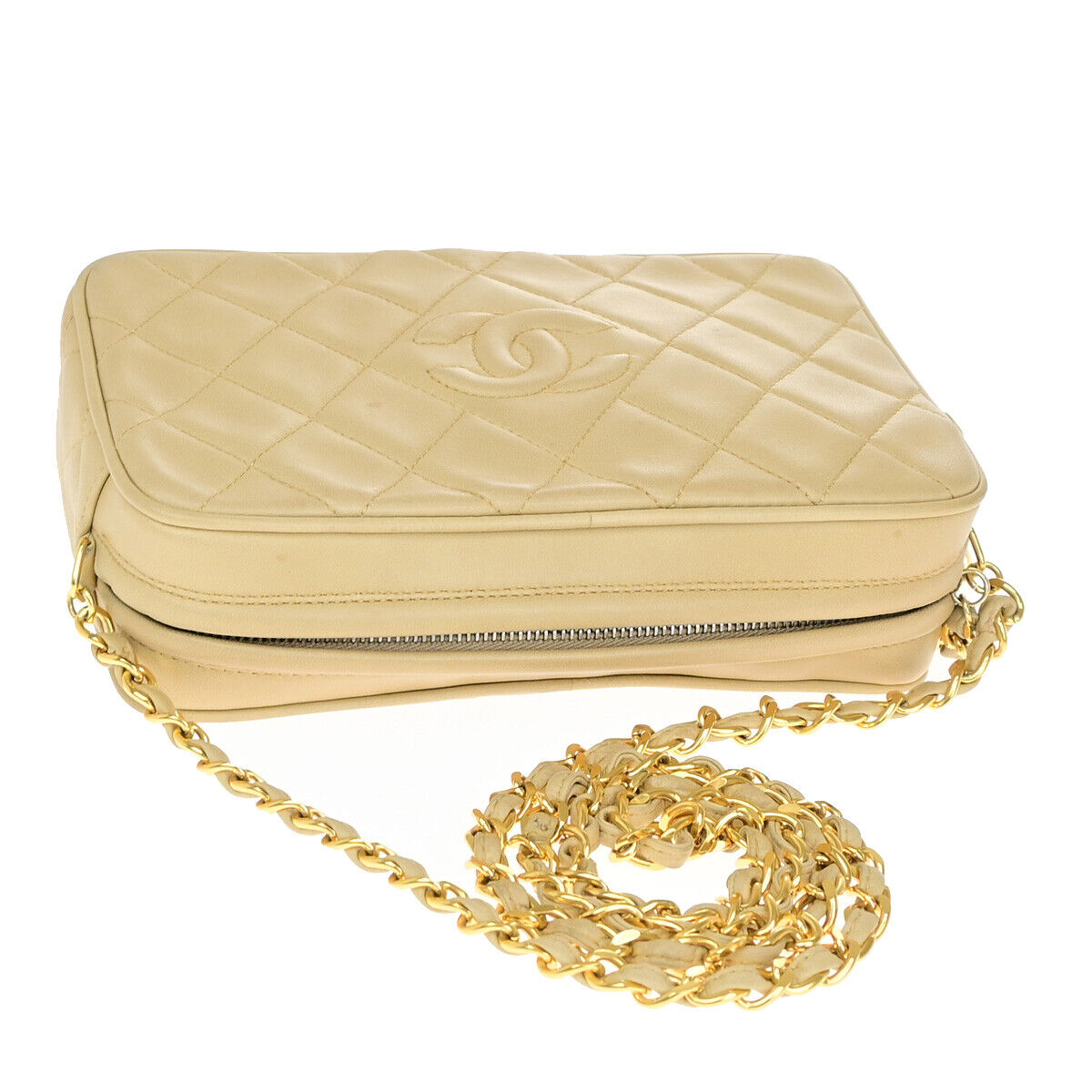 CHANEL CC Mini Matelasse Tassel Chain Shoulder Bag Leather BE Vintage 304RJ962