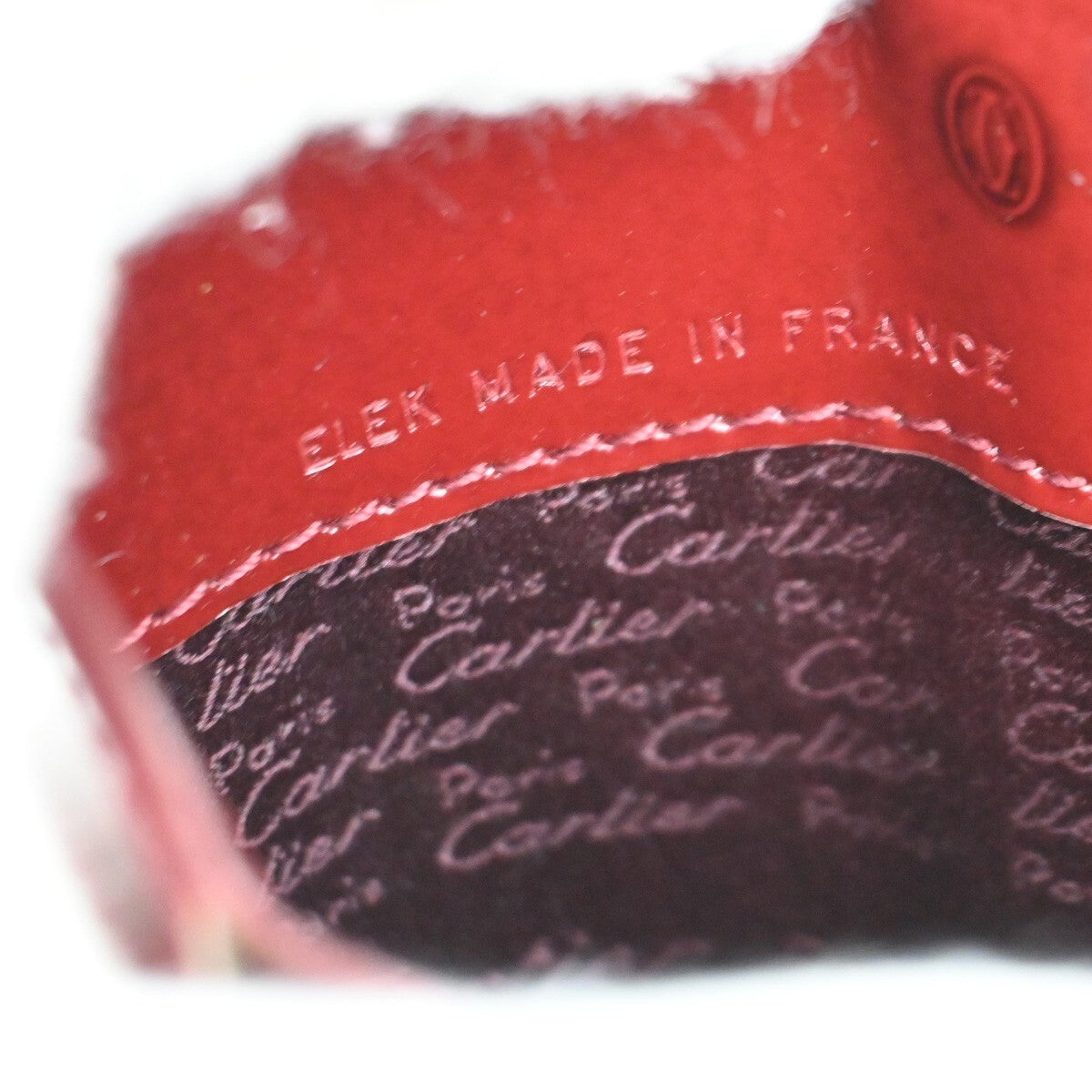 CARTIER Logo Birthday Hand Bag Patent Leather Red France 30EF198