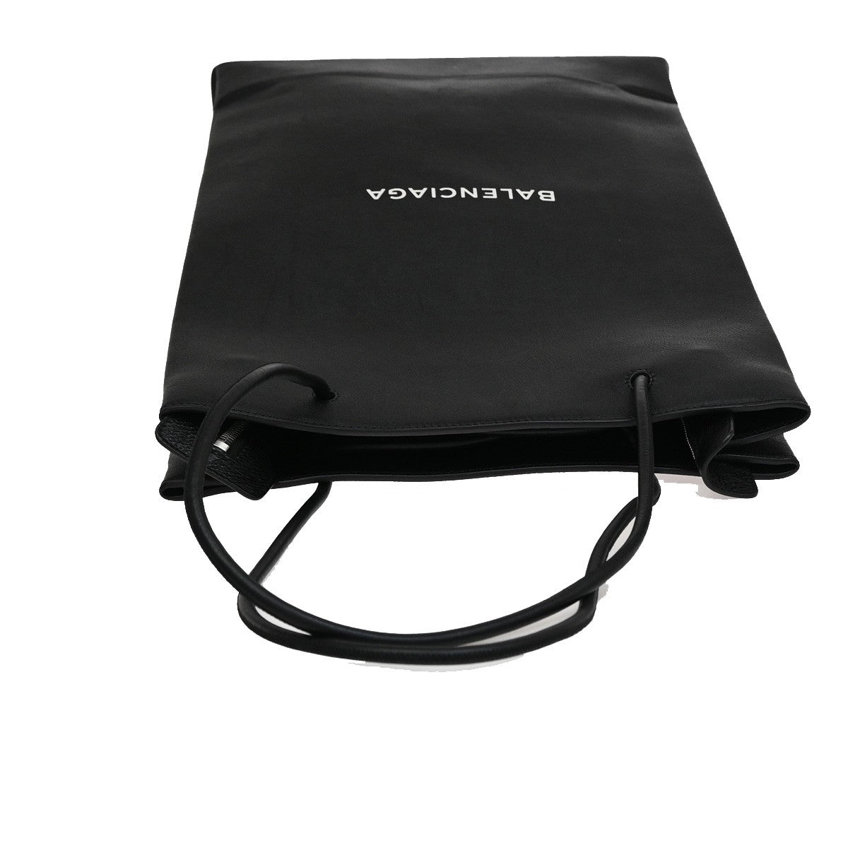 BALENCIAGA North South Shopping Shoulder Bag Leather Black SHW Italy 87YH647