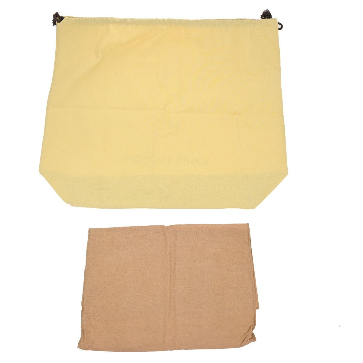 LOUIS VUITTON Logo 10 Set Dust Bag Drawstring Canvas Cotton Beige Brown 09KP042