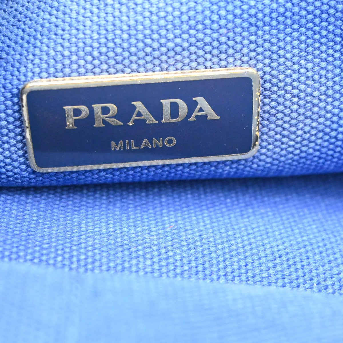 PRADA Logo CANAPA 2Way Mini Shoulder Hand Bag Canvas Leather Blue GN GHW 61CB055