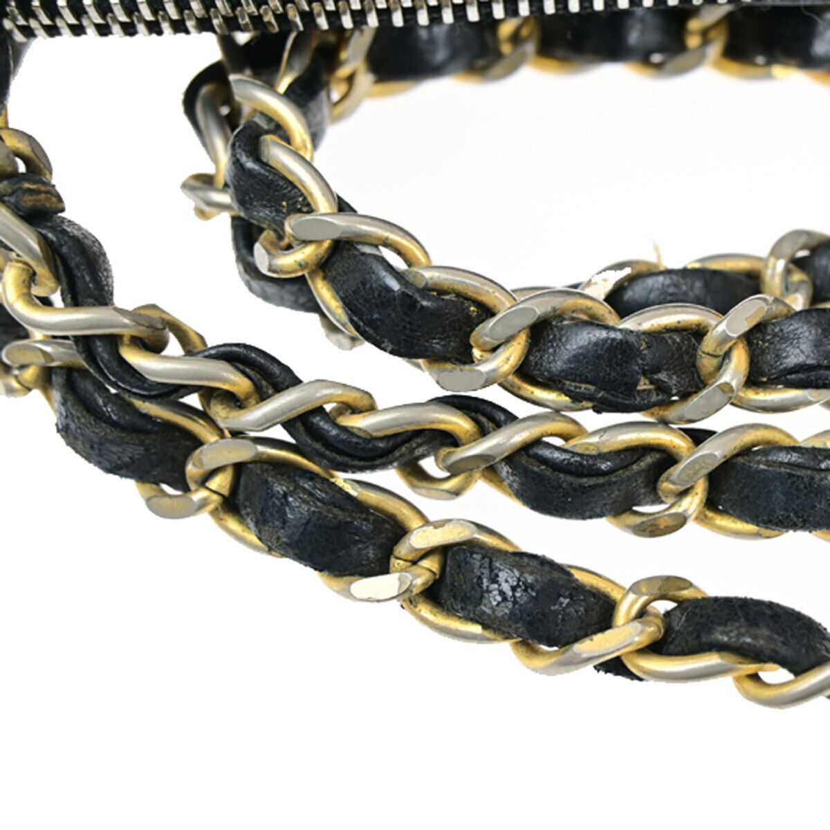 CHANEL CC Logo Matelasse Chain Shoulder Bag Leather Black GHW Vintage 10RK661