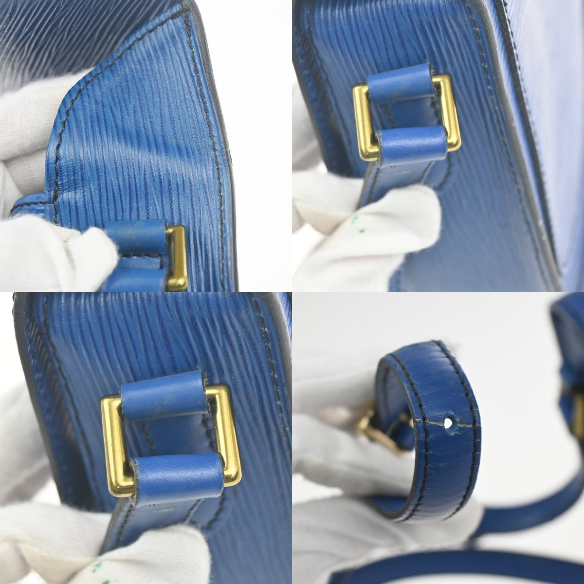 LOUIS VUITTON LV Mini Saint Cloud Shoulder Bag Epi Leather Blue M52215 83MA444