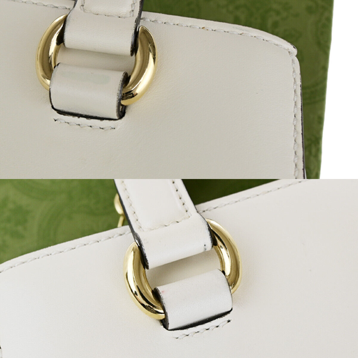 GUCCI Logo Sylvie Sherry 2 Way Shoulder Hand Bag Leather White GHW Italy 21YG624