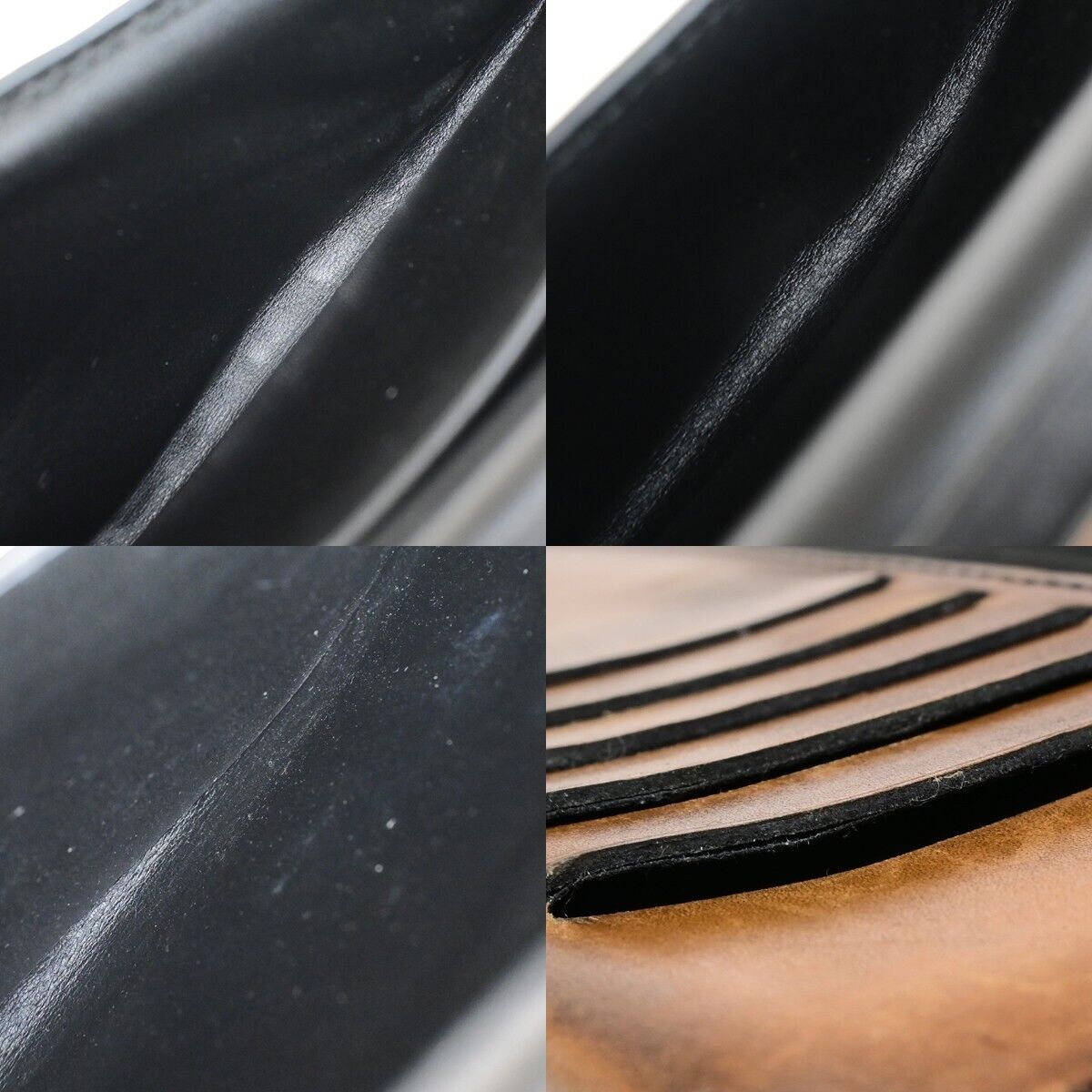 BERLUTI Calligraphy Bifold Long Wallet Purse Leather Brown Italy 84HC102