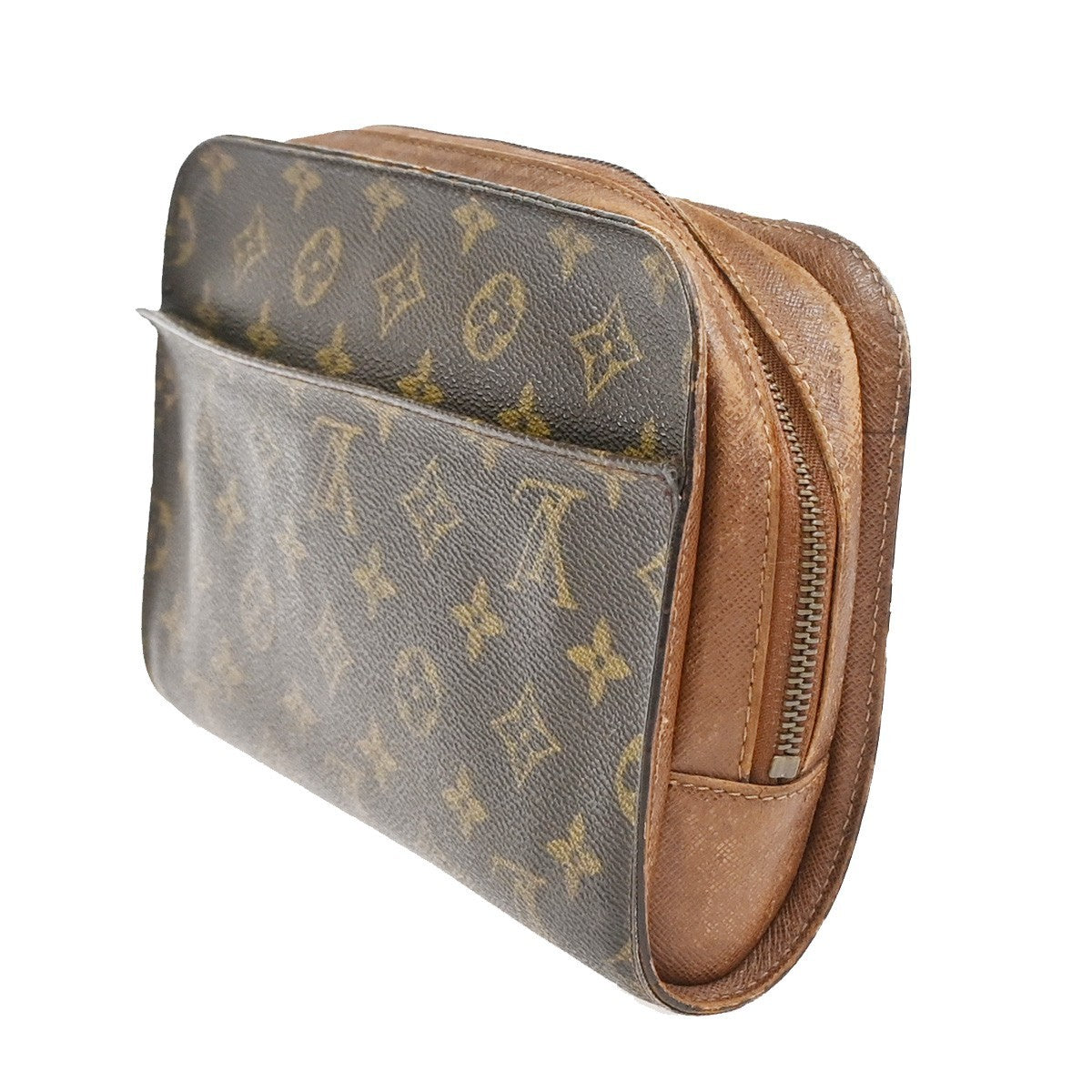 LOUIS VUITTON Orsay Clutch Hand Bag Monogram Leather Brown France M51790 07YJ027