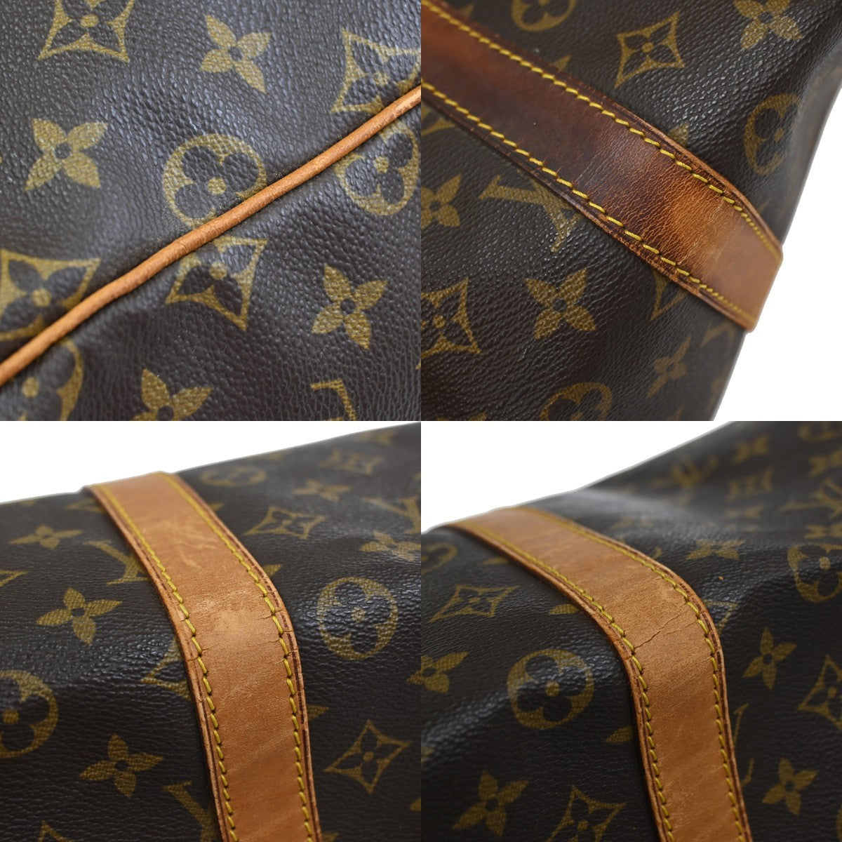 LOUIS VUITTON Keepall 55 Travel Hand Bag Monogram Leather Brown M41424 35YJ051