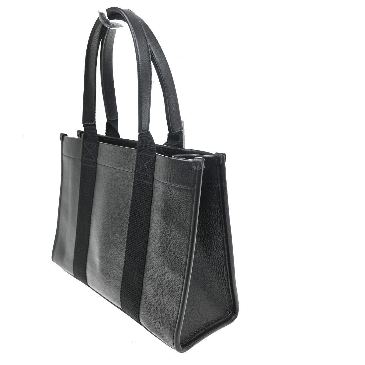 BALENCIAGA Hardware Shoulder Hand Tote Bag Leather Black Italy 18KB701