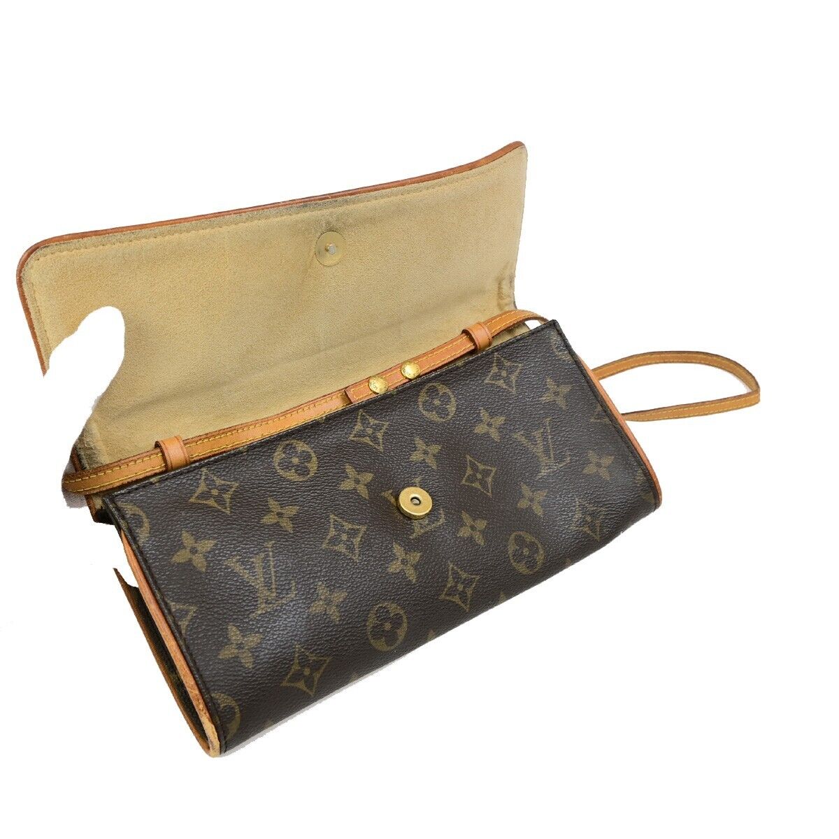 LOUIS VUITTON Pochette Twin GM 2Way Shoulder Bag Monogram Brown M51852 61ED359