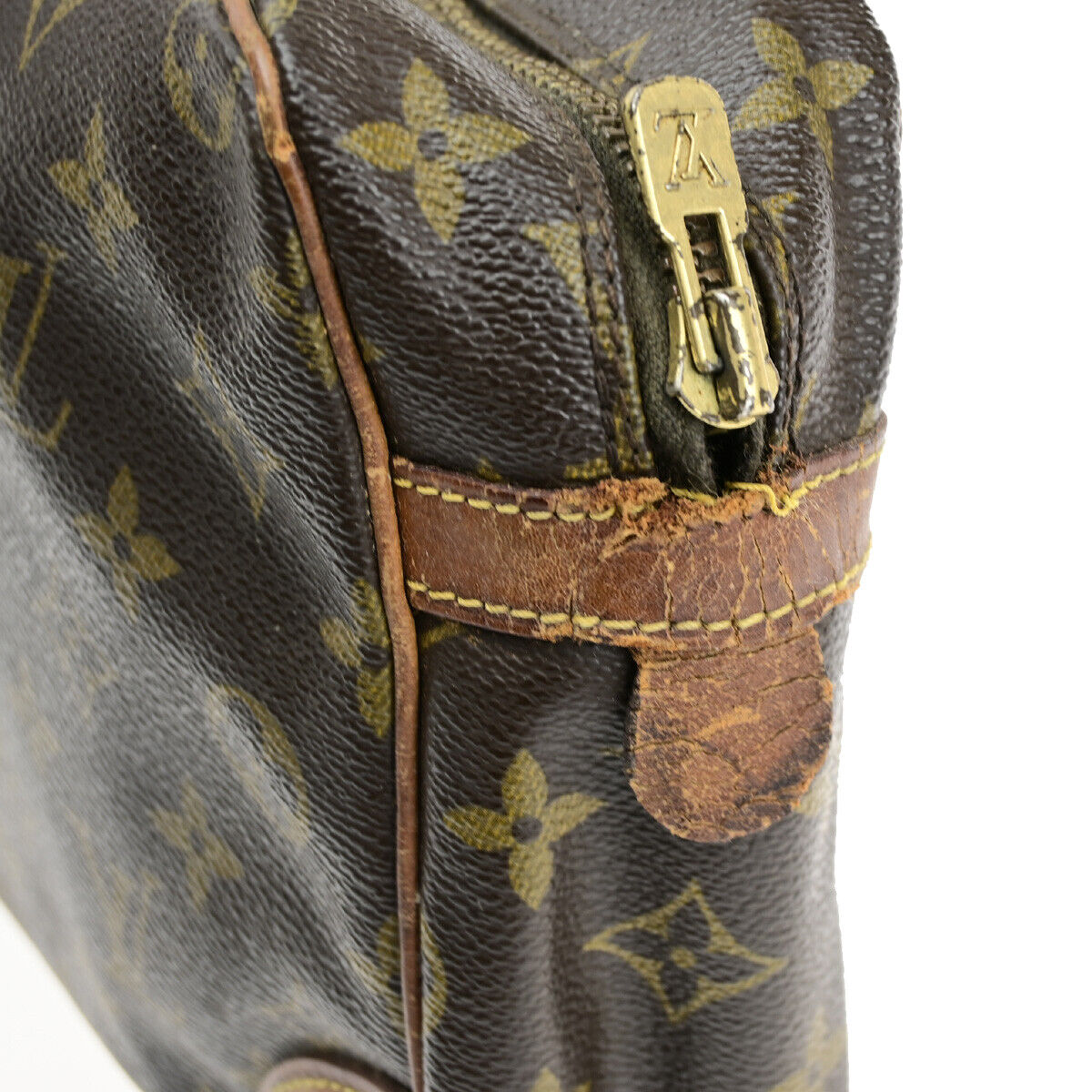 LOUIS VUITTON Compiegne 28 Clutch Hand Bag Monogram Leather Brown M51845 02YF152