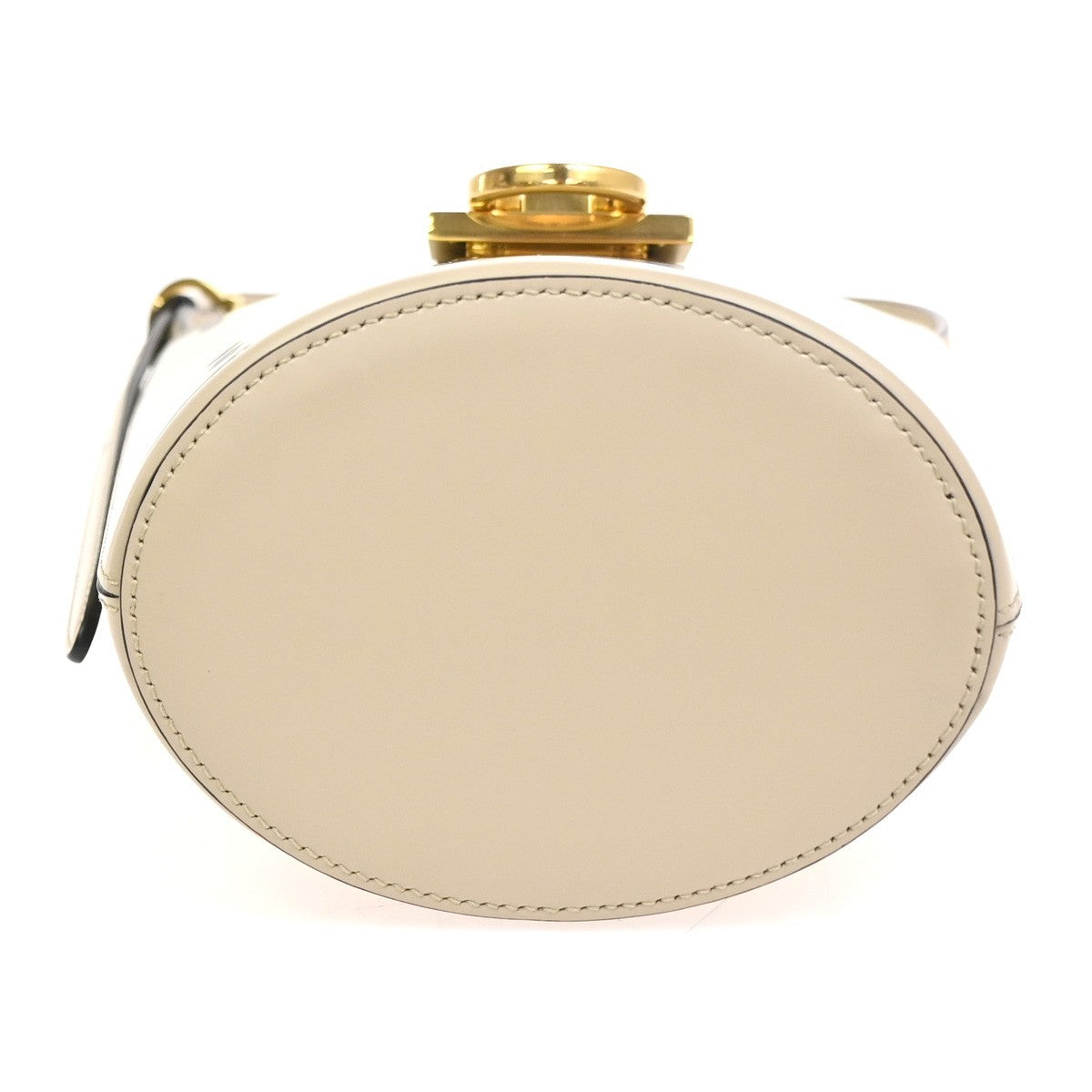 Salvatore Ferragamo Logo Gancini Shoulder Hand Bag Leather Beige Italy 19RL934