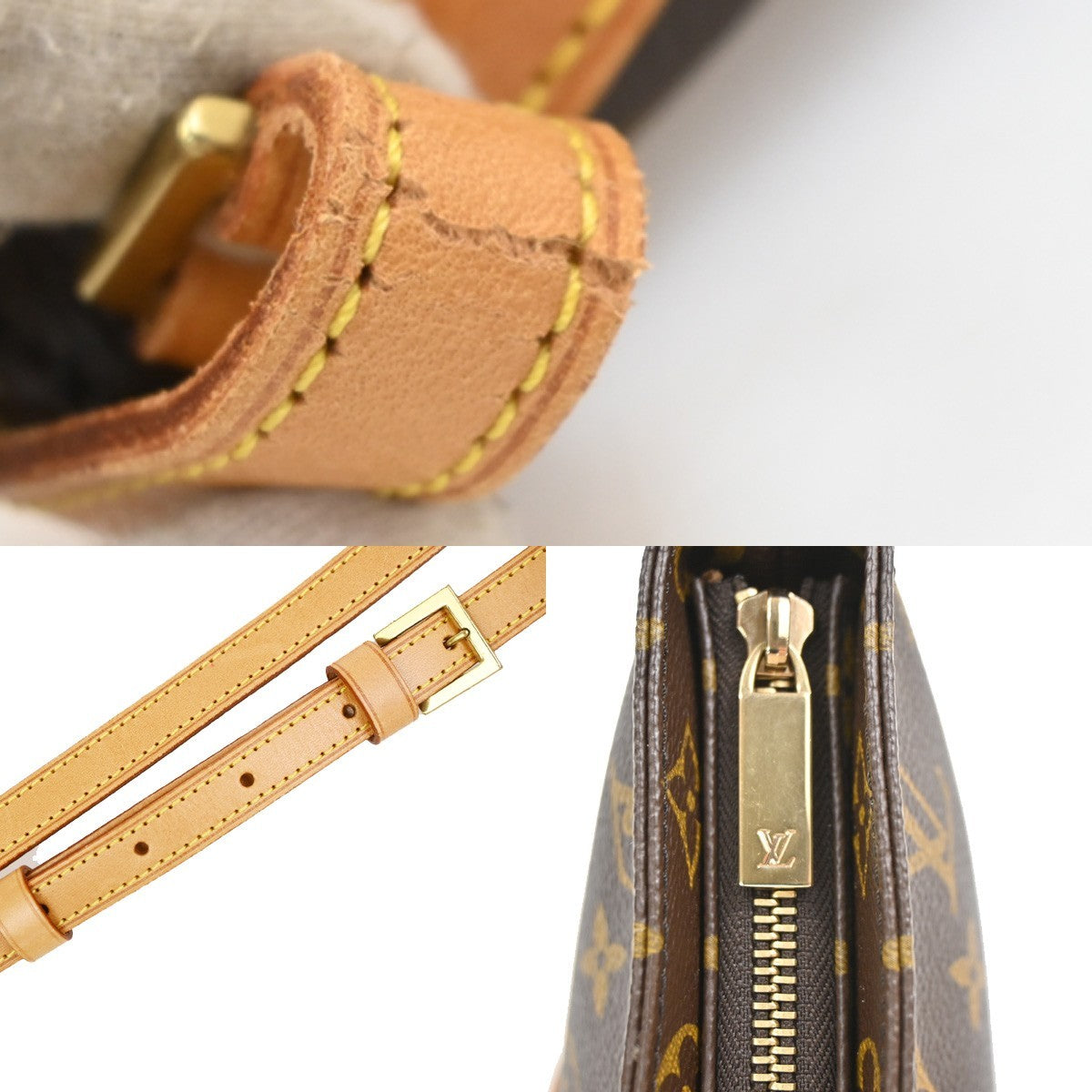 LOUIS VUITTON Logo Trotteur Shoulder Bag Monogram Leather Brown M51240 12PA122