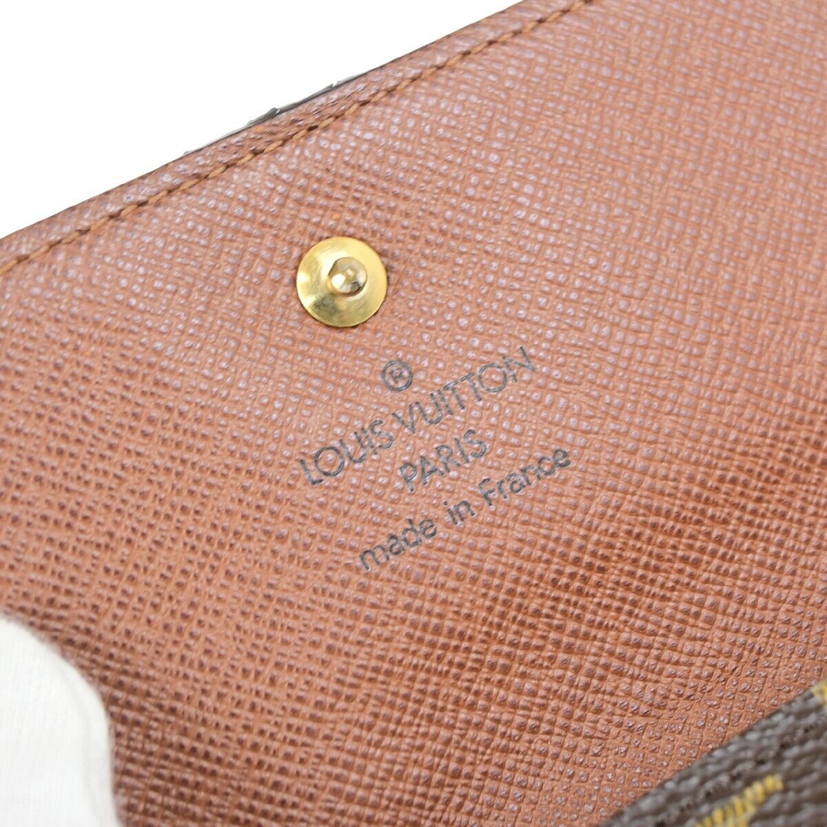 LOUIS VUITTON LV Logo 3 Set Bifold Wallet Purse Monogram Leather Brown 04EC888