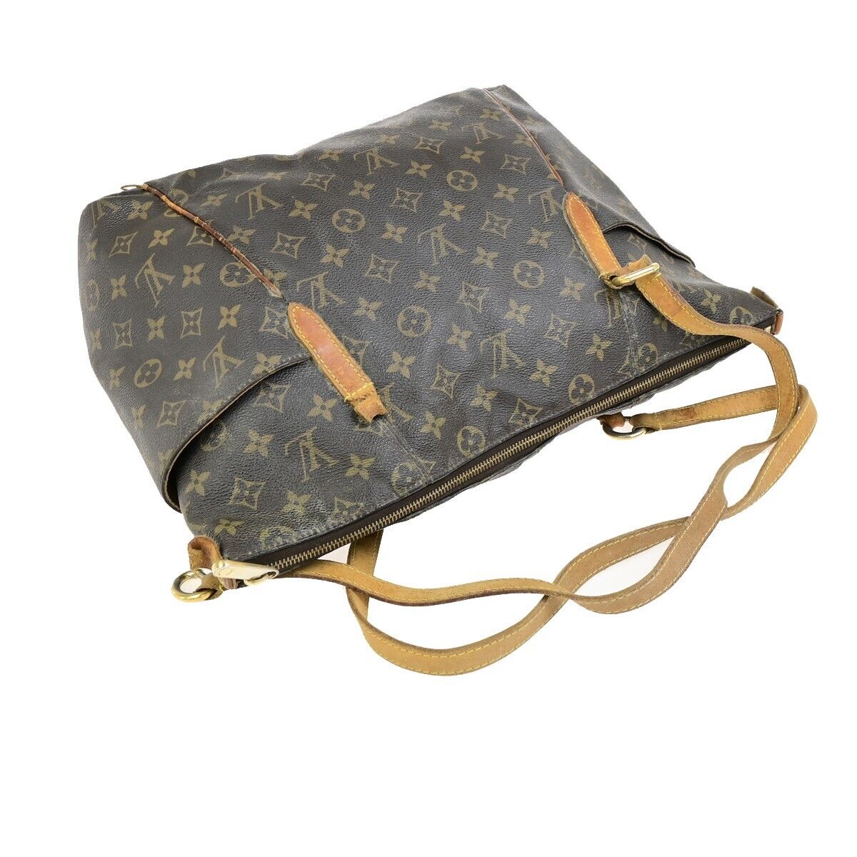 LOUIS VUITTON Logo Totally MM Shoulder Bag Monogram Leather Brown M56689 67FB424