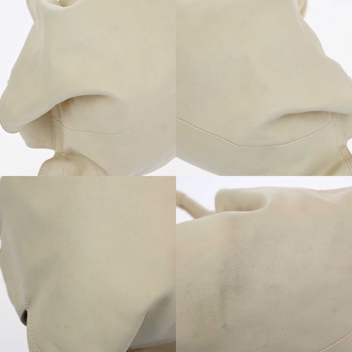 LOEWE Logo Anagram Nappa Aire Shoulder Hand Bag Leather Ivory SHW Spain 80YH882
