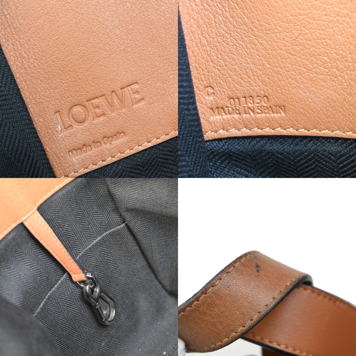 LOEWE Logo Hammock Small 2Way Shoulder Hand Bag Leather Brown GHW Spain 683RF278