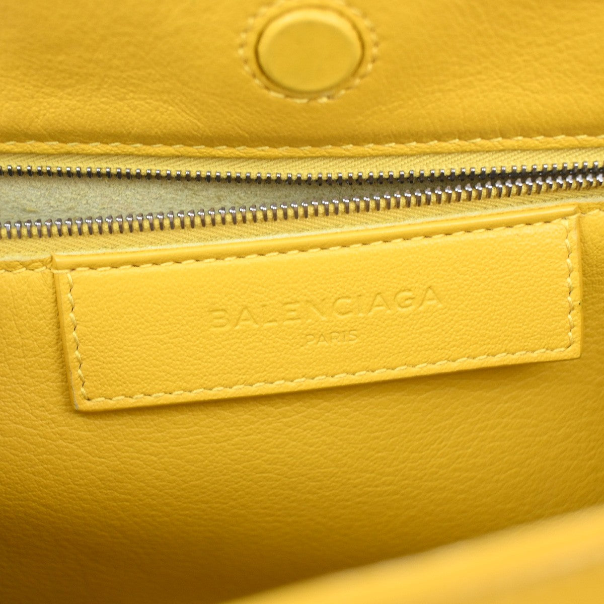 BALENCIAGA Paper Mini 2Way Shoulder Hand Bag Leather Yellow SHW Mirror 97YH797